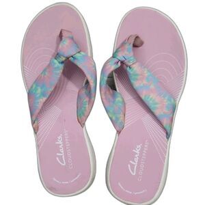 Clarks Cloudsteppers Girls 3 Brinkley Tie Sandals Pink Flip Flops Comfort